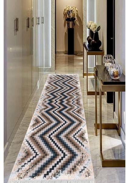 Dijital Baskılı Kaymaz Taban Yıkanabilir Modern Salon Halısı Koridor Halısı Yolluk VHU-HT-115