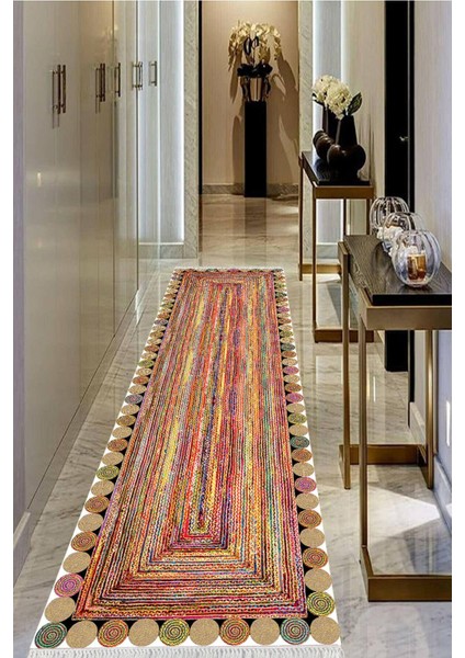 Dijital Baskılı Kaymaz Taban Yıkanabilir Modern Salon Halısı Koridor Halısı Yolluk VHU-SD-450