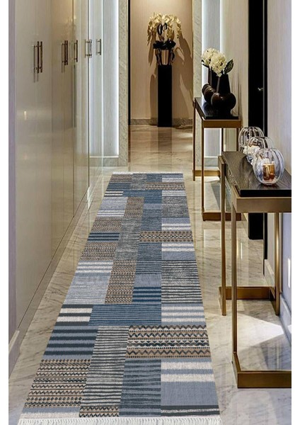 Dijital Baskılı Kaymaz Taban Yıkanabilir Modern Salon Halısı Koridor Halısı Yolluk VHU-HT-177