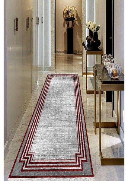 Dijital Baskılı Kaymaz Taban Yıkanabilir Modern Salon Halısı Koridor Halısı Yolluk VHU-HT-665