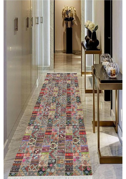 Dijital Baskılı Kaymaz Taban Yıkanabilir Modern Salon Halısı Koridor Halısı Yolluk VHU-SD-314