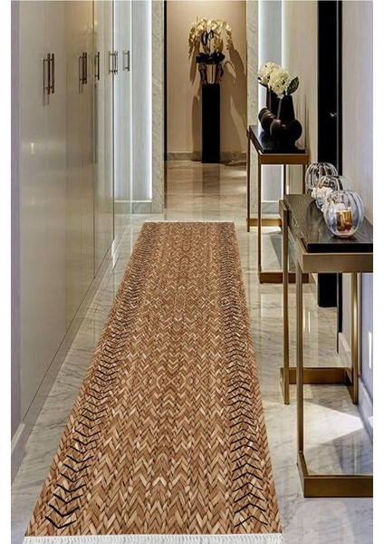 Dijital Baskılı Kaymaz Taban Yıkanabilir Modern Salon Halısı Koridor Halısı Yolluk VHU-SD-355