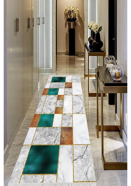Dijital Baskılı Kaymaz Taban Yıkanabilir Modern Salon Halısı Koridor Halısı Yolluk VHU-HY-1106