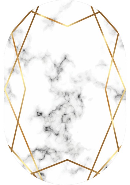 Dijital Baskılı Kaymaz Taban Yıkanabilir Oval Salon Halısı Mutfak Halısı Yolluk VHO-HS-289