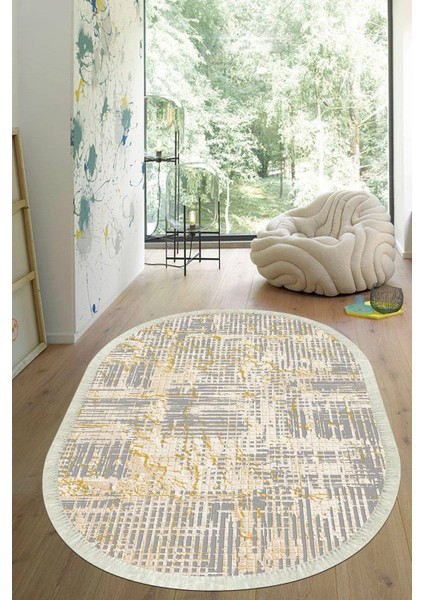 Dijital Baskılı Kaymaz Taban Yıkanabilir Oval Salon Halısı Mutfak Halısı Yolluk Vho-Ht-35