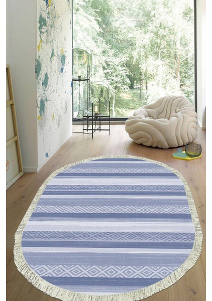 Dijital Baskılı Kaymaz Taban Yıkanabilir Oval Salon Halısı Mutfak Halısı Yolluk VHO-HT-1005