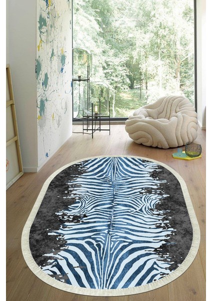 Dijital Baskılı Kaymaz Taban Yıkanabilir Oval Salon Halısı Mutfak Halısı Yolluk VHO-HT-1118