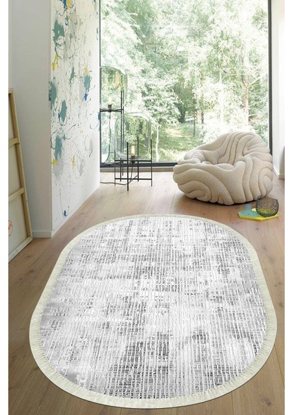 Dijital Baskılı Kaymaz Taban Yıkanabilir Oval Salon Halısı Mutfak Halısı Yolluk VHO-HT-1348
