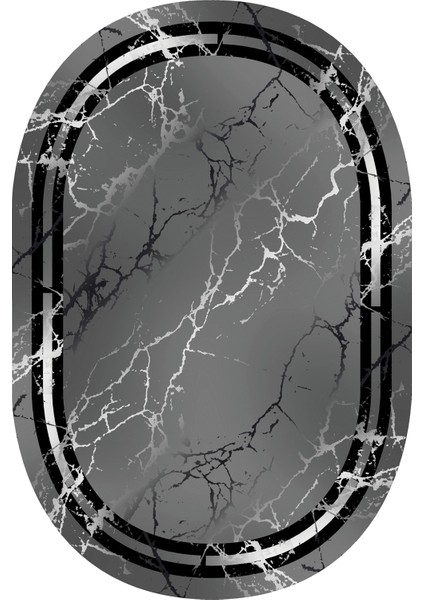 Dijital Baskılı Kaymaz Taban Yıkanabilir Oval Salon Halısı Mutfak Halısı Yolluk VHO-HT-1260