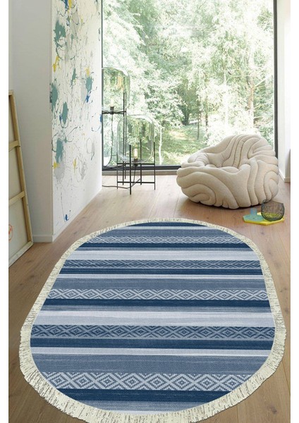 Dijital Baskılı Kaymaz Taban Yıkanabilir Oval Salon Halısı Mutfak Halısı Yolluk VHO-HT-1007