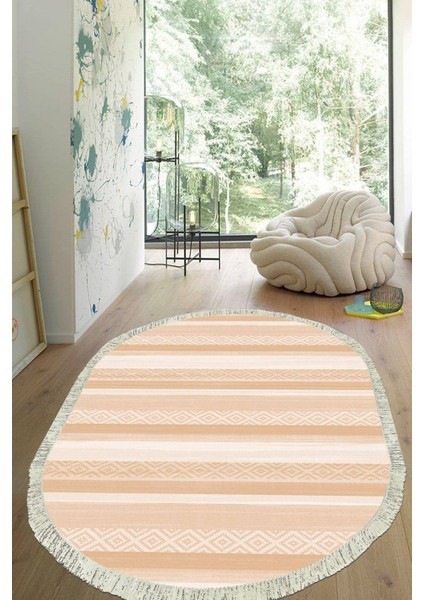 Dijital Baskılı Kaymaz Taban Yıkanabilir Oval Salon Halısı Mutfak Halısı Yolluk VHO-HT-1008