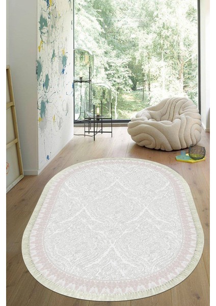 Dijital Baskılı Kaymaz Taban Yıkanabilir Oval Salon Halısı Mutfak Halısı Yolluk VHO-HT-391