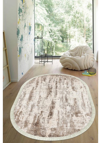 Dijital Baskılı Kaymaz Taban Yıkanabilir Oval Salon Halısı Mutfak Halısı Yolluk VHO-HT-466