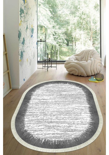 Dijital Baskılı Kaymaz Taban Yıkanabilir Oval Salon Halısı Mutfak Halısı Yolluk VHO-HT-512