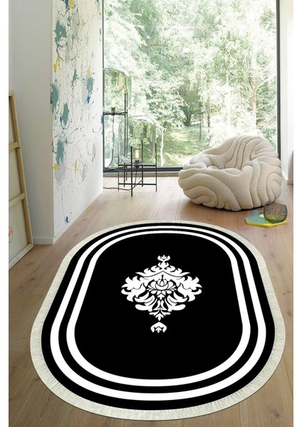 Dijital Baskılı Kaymaz Taban Yıkanabilir Oval Salon Halısı Mutfak Halısı Yolluk VHO-HT-816