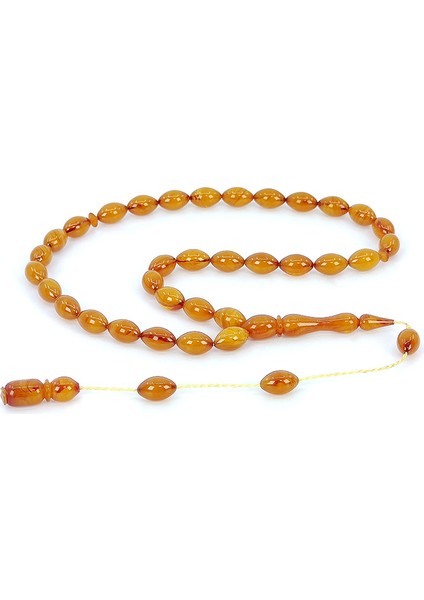 Sistemli Beyzi Kesim Sıkma Kehribar Tesbih Z2248