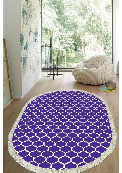 Dijital Baskılı Kaymaz Taban Yıkanabilir Oval Salon Halısı Mutfak Halısı Yolluk VHO-HT-550