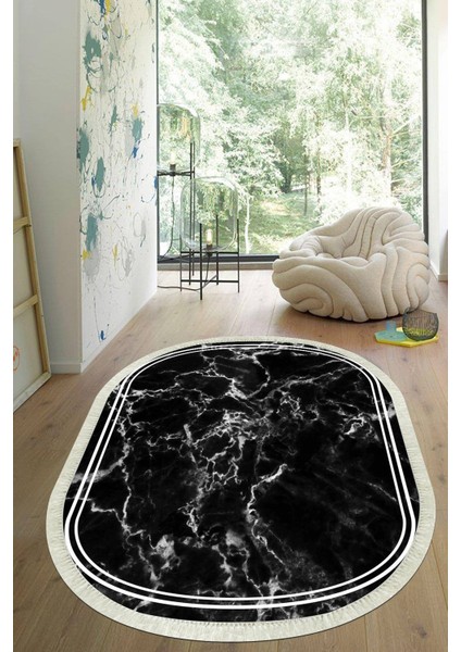 Dijital Baskılı Kaymaz Taban Yıkanabilir Oval Salon Halısı Mutfak Halısı Yolluk VHO-HT-795