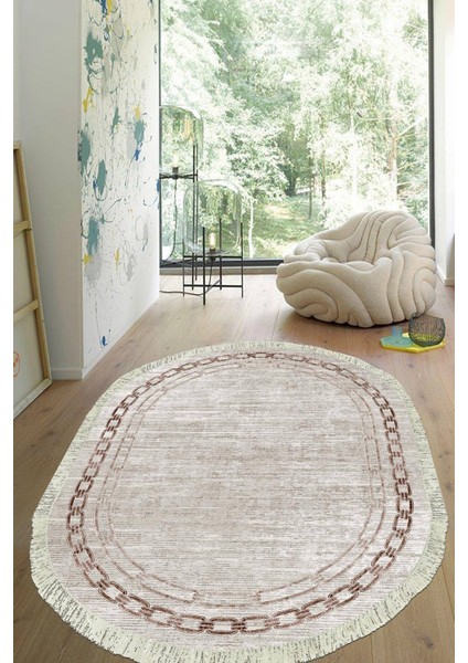 Dijital Baskılı Kaymaz Taban Yıkanabilir Oval Salon Halısı Mutfak Halısı Yolluk VHO-HT-899