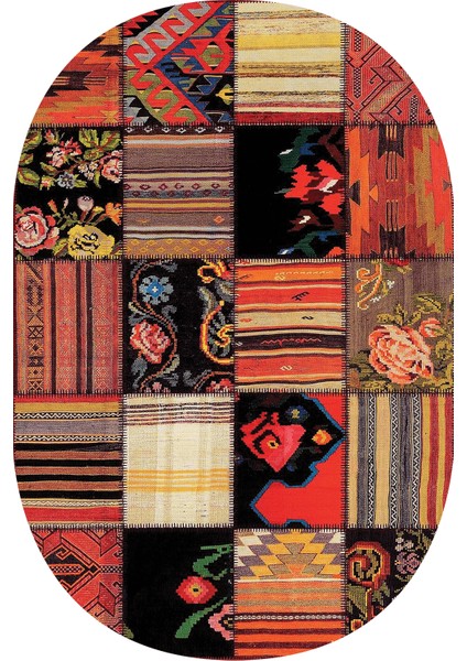 Dijital Baskılı Kaymaz Taban Yıkanabilir Oval Salon Halısı Mutfak Halısı Yolluk VHO-HY-1104 fiyatları