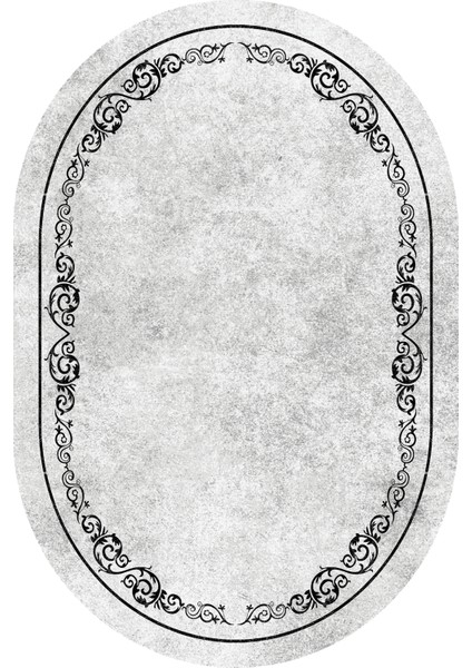Dijital Baskılı Kaymaz Taban Yıkanabilir Oval Salon Halısı Mutfak Halısı Yolluk VHO-HY-1188