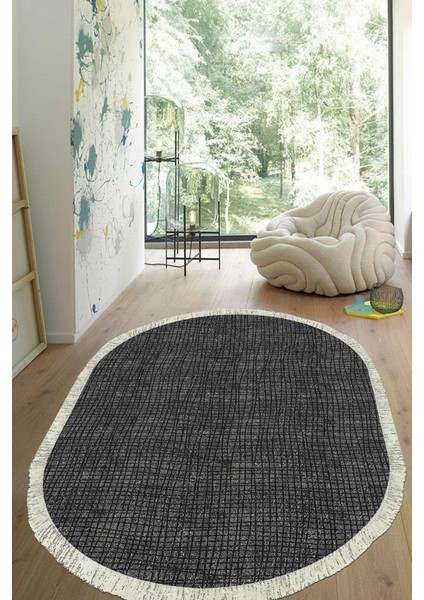Dijital Baskılı Kaymaz Taban Yıkanabilir Oval Salon Halısı Mutfak Halısı Yolluk VHO-HY-1235