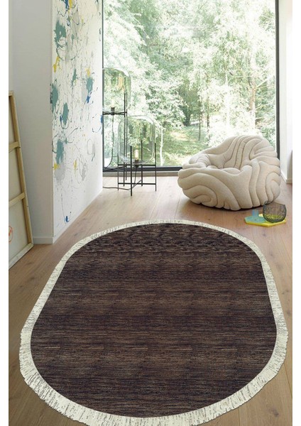 Dijital Baskılı Kaymaz Taban Yıkanabilir Oval Salon Halısı Mutfak Halısı Yolluk VHO-HY-1243