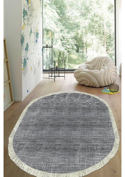 Dijital Baskılı Kaymaz Taban Yıkanabilir Oval Salon Halısı Mutfak Halısı Yolluk VHO-HY-1282