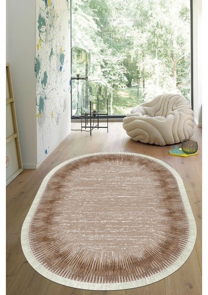 Dijital Baskılı Kaymaz Taban Yıkanabilir Oval Salon Halısı Mutfak Halısı Yolluk VHO-HY-1322
