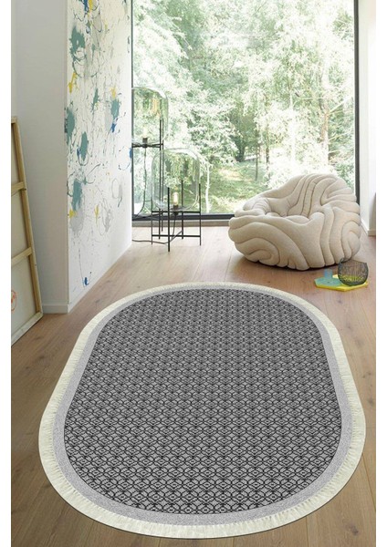 Dijital Baskılı Kaymaz Taban Yıkanabilir Oval Salon Halısı Mutfak Halısı Yolluk VHO-SD-1025