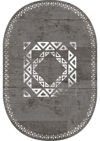 Dijital Baskılı Kaymaz Taban Yıkanabilir Oval Salon Halısı Mutfak Halısı Yolluk VHO-SD-1053