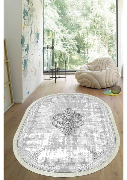 Dijital Baskılı Kaymaz Taban Yıkanabilir Oval Salon Halısı Mutfak Halısı Yolluk VHO-SD-1127