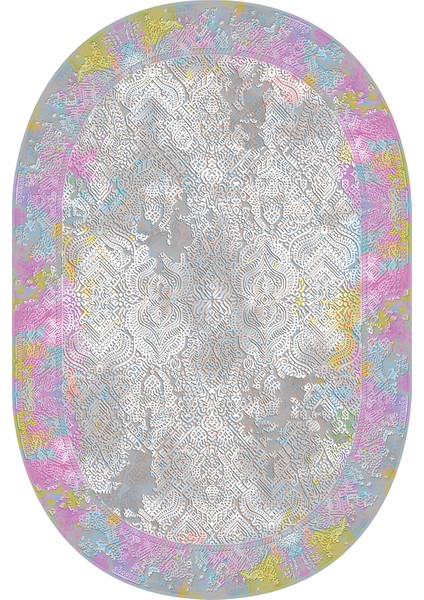 Dijital Baskılı Kaymaz Taban Yıkanabilir Oval Salon Halısı Mutfak Halısı Yolluk VHO-SD-232