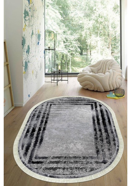 Dijital Baskılı Kaymaz Taban Yıkanabilir Oval Salon Halısı Mutfak Halısı Yolluk VHO-SD-236