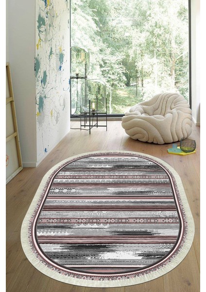 Dijital Baskılı Kaymaz Taban Yıkanabilir Oval Salon Halısı Mutfak Halısı Yolluk VHO-SD-240