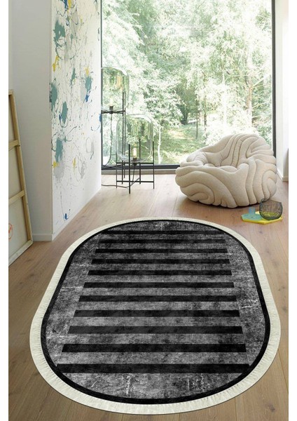 Dijital Baskılı Kaymaz Taban Yıkanabilir Oval Salon Halısı Mutfak Halısı Yolluk VHO-SD-247