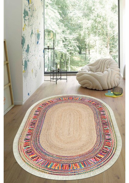 Dijital Baskılı Kaymaz Taban Yıkanabilir Oval Salon Halısı Mutfak Halısı Yolluk VHO-SD-322