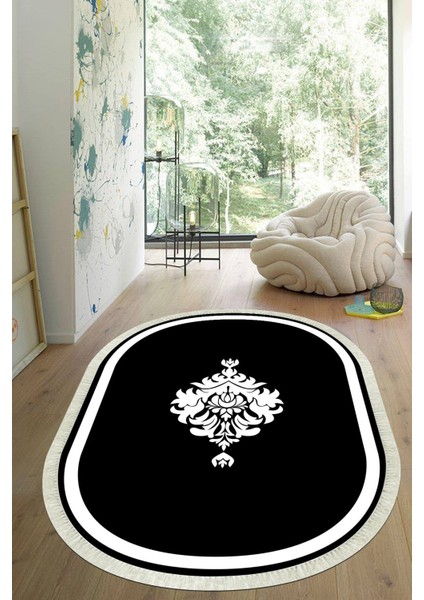 Dijital Baskılı Kaymaz Taban Yıkanabilir Oval Salon Halısı Mutfak Halısı Yolluk VHO-SD-670