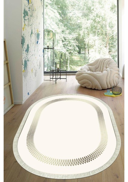 Dijital Baskılı Kaymaz Taban Yıkanabilir Oval Salon Halısı Mutfak Halısı Yolluk VHO-SD-738