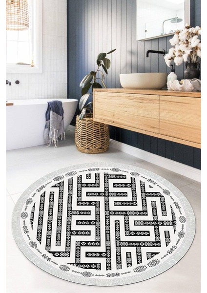 Dijital Baskılı Kaymaz Taban Yıkanabilir Yuvarlak Salon Halısı Mutfak Halısı Paspas VHYU-HS-527