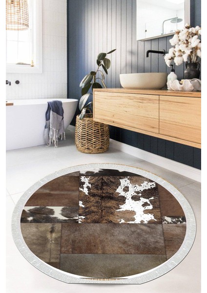 Dijital Baskılı Kaymaz Taban Yıkanabilir Yuvarlak Salon Halısı Mutfak Halısı Paspas VHYU-HT-1029
