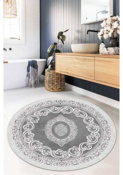 Dijital Baskılı Kaymaz Taban Yıkanabilir Yuvarlak Salon Halısı Mutfak Halısı Paspas VHYU-HT-1483