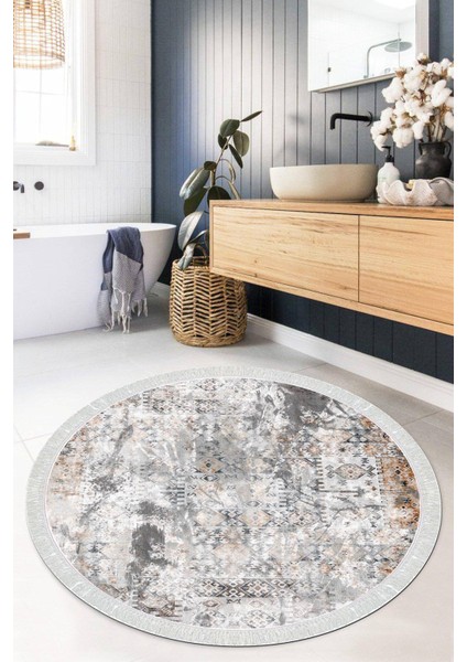 Dijital Baskılı Kaymaz Taban Yıkanabilir Yuvarlak Salon Halısı Mutfak Halısı Paspas VHYU-HT-133