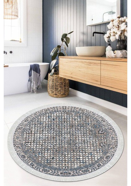 Dijital Baskılı Kaymaz Taban Yıkanabilir Yuvarlak Salon Halısı Mutfak Halısı Paspas VHYU-HT-250