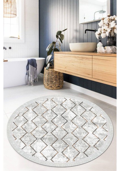 Dijital Baskılı Kaymaz Taban Yıkanabilir Yuvarlak Salon Halısı Mutfak Halısı Paspas VHYU-HT-388