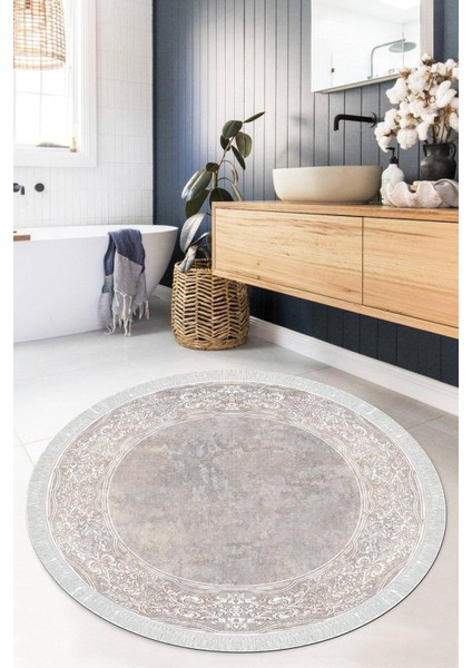 Dijital Baskılı Kaymaz Taban Yıkanabilir Yuvarlak Salon Halısı Mutfak Halısı Paspas VHYU-HT-372