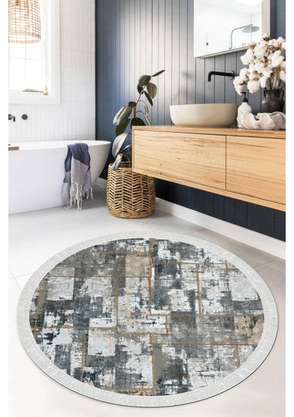 Dijital Baskılı Kaymaz Taban Yıkanabilir Yuvarlak Salon Halısı Mutfak Halısı Paspas VHYU-HT-480