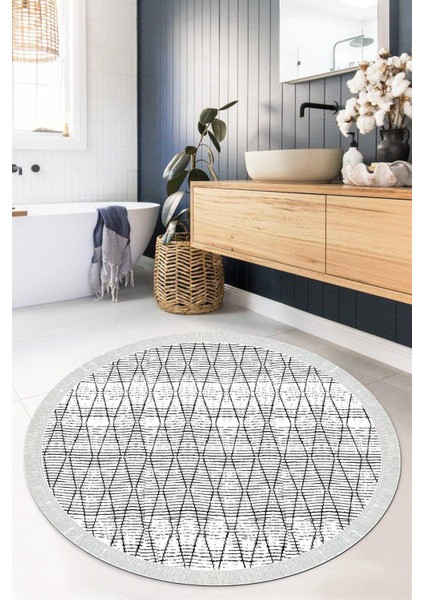 Dijital Baskılı Kaymaz Taban Yıkanabilir Yuvarlak Salon Halısı Mutfak Halısı Paspas VHYU-HT-727