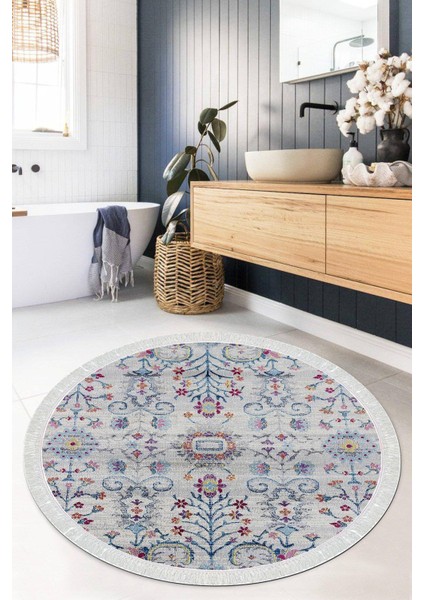 Dijital Baskılı Kaymaz Taban Yıkanabilir Yuvarlak Salon Halısı Mutfak Halısı Paspas VHYU-HT-755