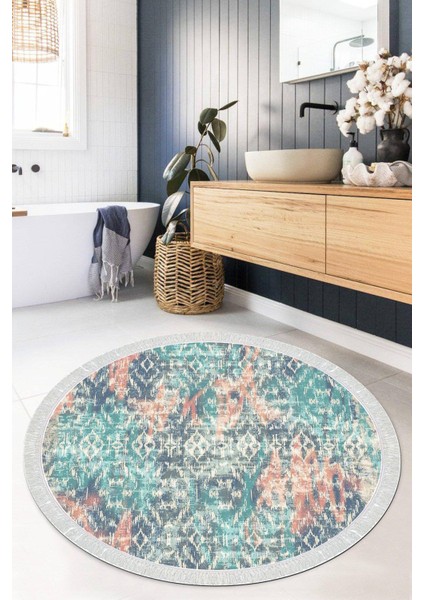 Dijital Baskılı Kaymaz Taban Yıkanabilir Yuvarlak Salon Halısı Mutfak Halısı Paspas VHYU-HT-110